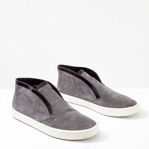 Vince. Grey Suede Slip On Sneaker with Black Trim